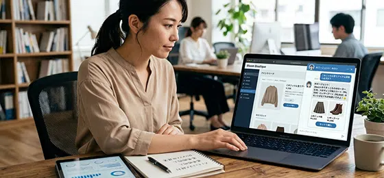 関連商品を提案するAI接客のイメージ