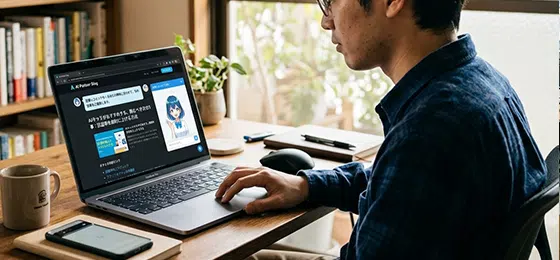 記事をレコメンドするAIのイメージ