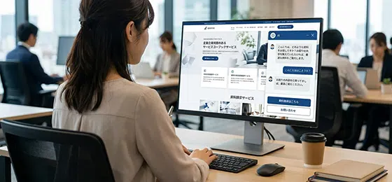 お問い合わせ導線へ誘導するAIのイメージ